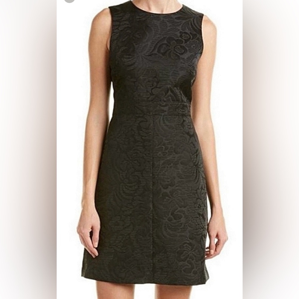 Theory Raneid Aster Jacquard Mini Black Dress EUC Size 00